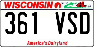 WI license plate 361VSD
