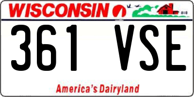 WI license plate 361VSE