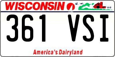 WI license plate 361VSI
