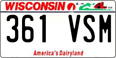 WI license plate 361VSM