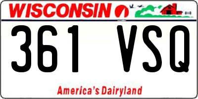 WI license plate 361VSQ