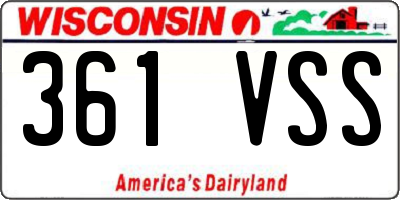 WI license plate 361VSS