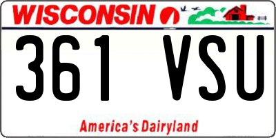 WI license plate 361VSU