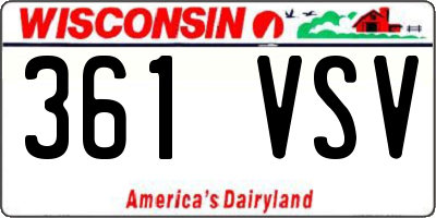 WI license plate 361VSV