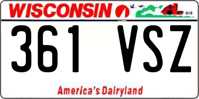 WI license plate 361VSZ