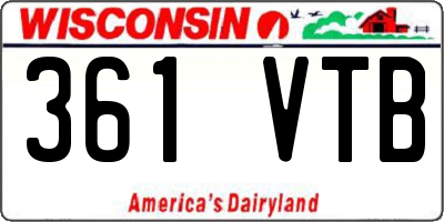 WI license plate 361VTB