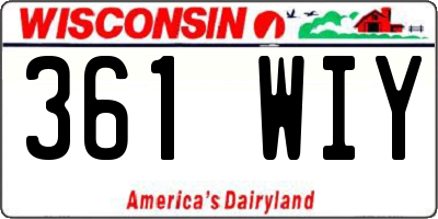 WI license plate 361WIY