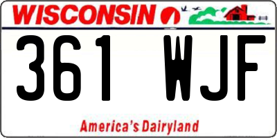 WI license plate 361WJF