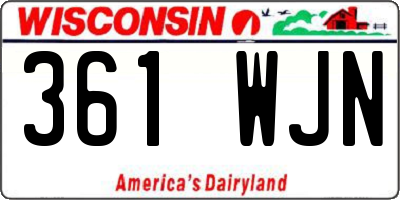 WI license plate 361WJN