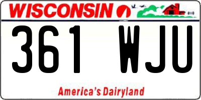 WI license plate 361WJU