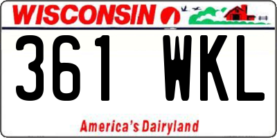 WI license plate 361WKL