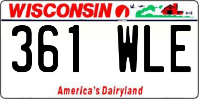 WI license plate 361WLE