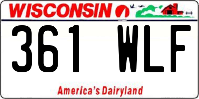 WI license plate 361WLF