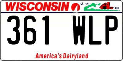 WI license plate 361WLP