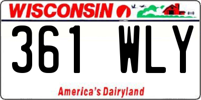 WI license plate 361WLY