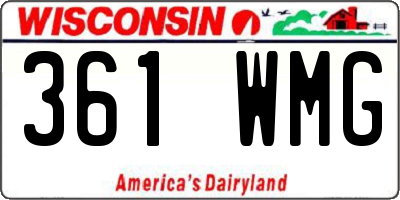 WI license plate 361WMG