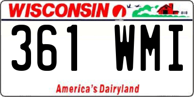 WI license plate 361WMI