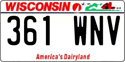 WI license plate 361WNV