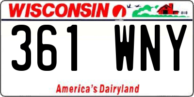 WI license plate 361WNY