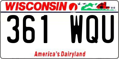 WI license plate 361WQU