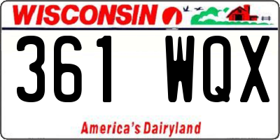 WI license plate 361WQX