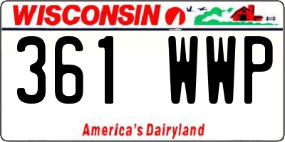 WI license plate 361WWP