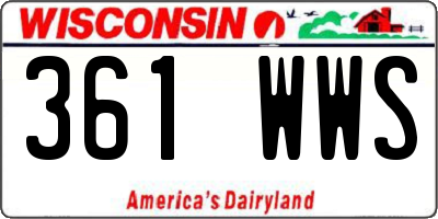 WI license plate 361WWS