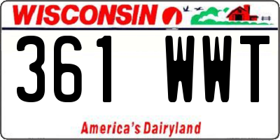 WI license plate 361WWT