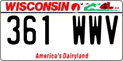 WI license plate 361WWV