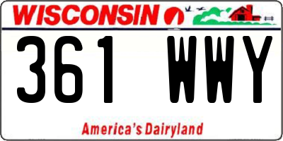 WI license plate 361WWY