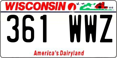 WI license plate 361WWZ