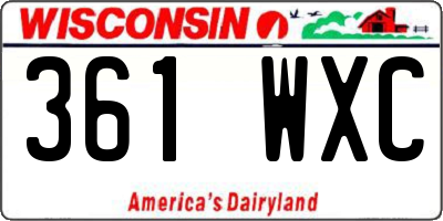 WI license plate 361WXC
