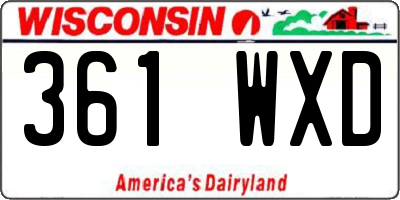 WI license plate 361WXD