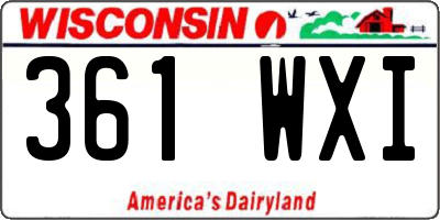 WI license plate 361WXI