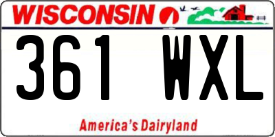 WI license plate 361WXL
