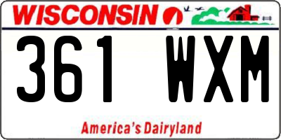 WI license plate 361WXM