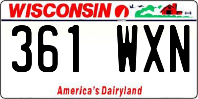 WI license plate 361WXN