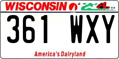 WI license plate 361WXY