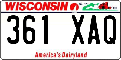 WI license plate 361XAQ