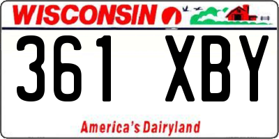 WI license plate 361XBY