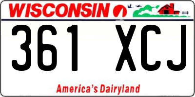 WI license plate 361XCJ