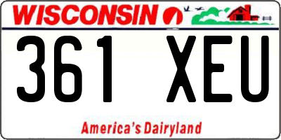 WI license plate 361XEU