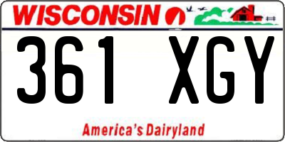 WI license plate 361XGY