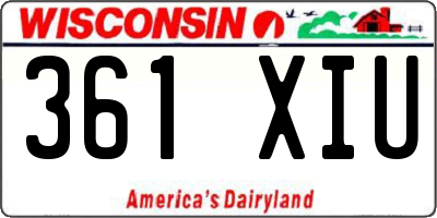 WI license plate 361XIU