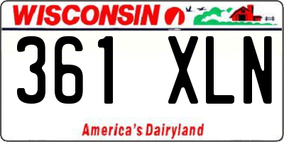 WI license plate 361XLN
