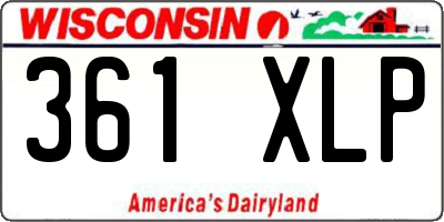 WI license plate 361XLP