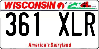 WI license plate 361XLR