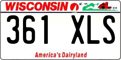 WI license plate 361XLS