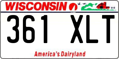WI license plate 361XLT