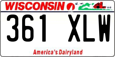 WI license plate 361XLW